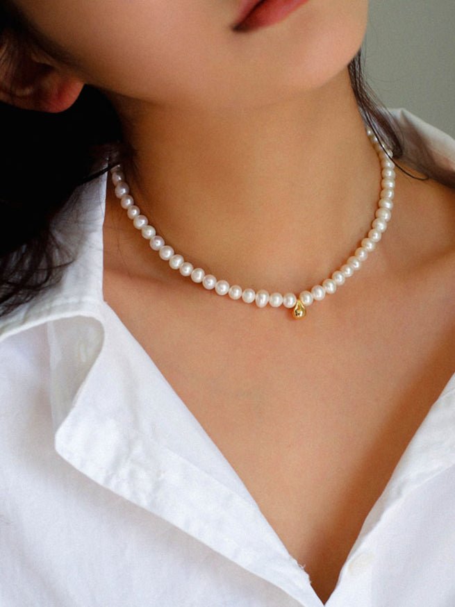 Golden Beans Freshwater Pearl Necklace - floysun