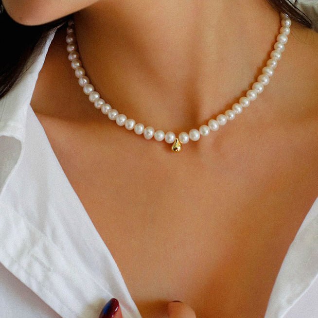 Golden Beans Freshwater Pearl Necklace - floysun