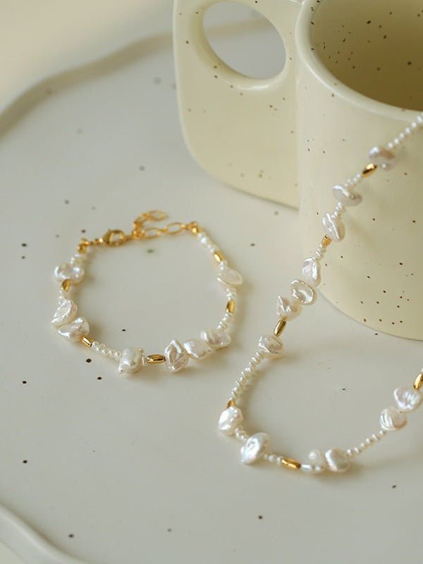 Golden Fusion Baroque Pearl Bracelet - floysun