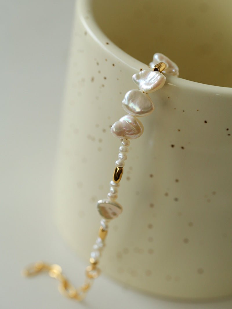 Golden Fusion Baroque Pearl Bracelet - floysun