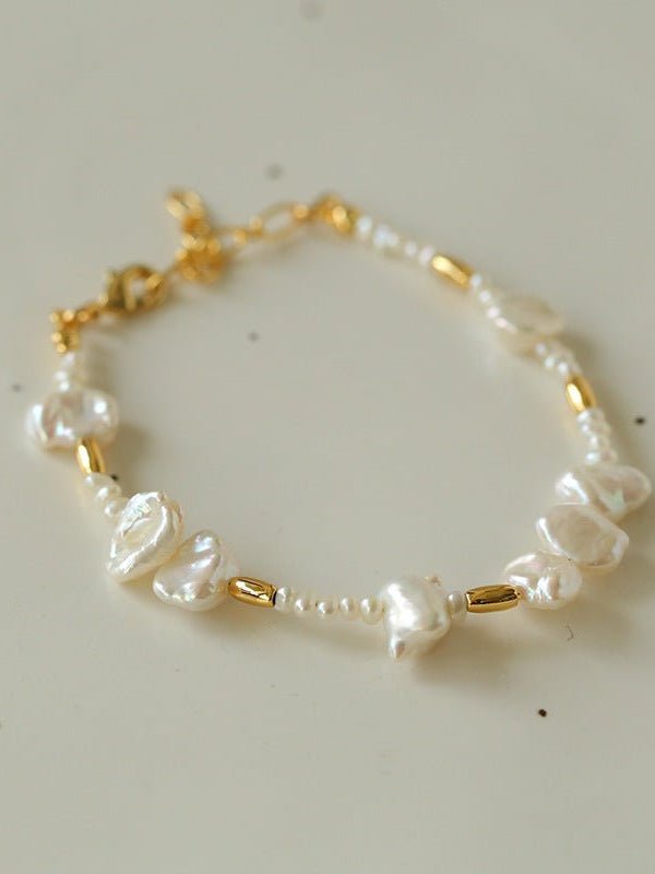 Golden Fusion Baroque Pearl Bracelet - floysun