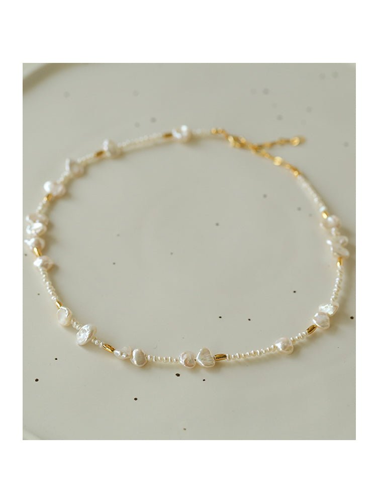 Golden Fusion Baroque Pearl Necklace - floysun