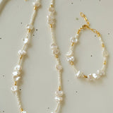 Golden Fusion Baroque Pearl Necklace - floysun