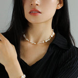 Golden Fusion Baroque Pearl Necklace - floysun