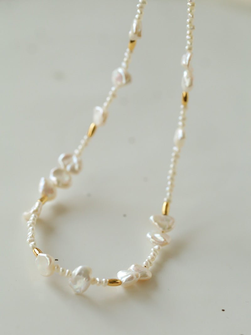 Golden Fusion Baroque Pearl Necklace - floysun