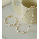 Golden Fusion Baroque Pearl Necklace - floysun