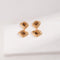 Golden Two Irregular Tigers Eye Stone Earrings - floysun