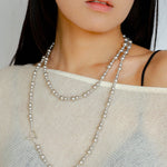 Gradient Artificial Pearls Beaded Necklace Sweater Chain - floysun