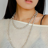 Gradient Artificial Pearls Beaded Necklace Sweater Chain - floysun