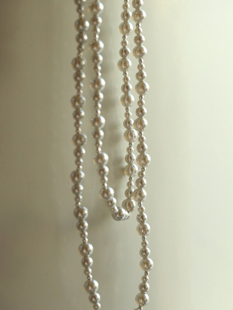 Gradient Artificial Pearls Beaded Necklace Sweater Chain - floysun