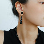 Gradient Black Agate Beaded Earrings - floysun