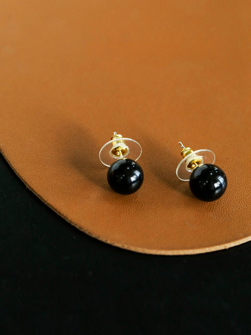 Gradient Black Agate Beaded Earrings - floysun