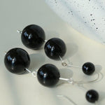 Gradient Black Onyx 925 Silver Dangle Earring - floysun