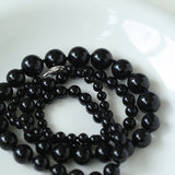 Gradient Black Onyx Stone Long Necklace - floysun