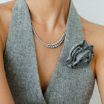 Gradient Long Grey Artificial Pearl Necklace - floysun