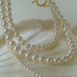 Gradient Pearl Long OT Clasp Necklace Sweater Necklace - floysun