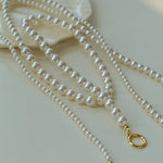 Gradient Pearl Long OT Clasp Necklace Sweater Necklace - floysun