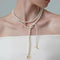 Gradient Pearl Long OT Clasp Necklace Sweater Necklace - floysun