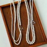 Gradient Pearl Long OT Clasp Necklace Sweater Necklace - floysun