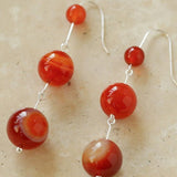 Gradient Red Onyx 925 Silver Dangle Earring - floysun