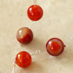 Gradient Red Onyx 925 Silver Dangle Earring - floysun