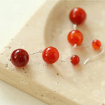 Gradient Red Onyx 925 Silver Dangle Earring - floysun