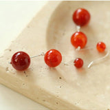 Gradient Red Onyx 925 Silver Dangle Earring - floysun