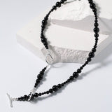 Gradual Black Onyx Clavicle Chain - floysun