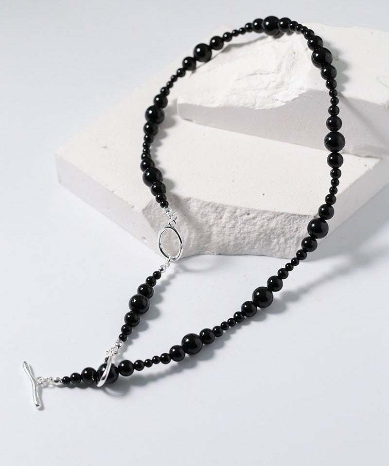 Gradual Black Onyx Clavicle Chain - floysun