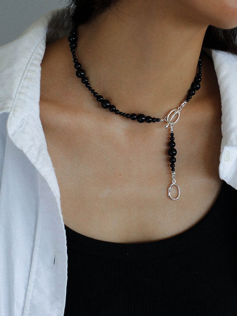 Gradual Black Onyx Clavicle Chain - floysun