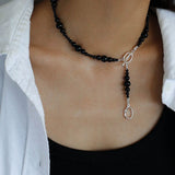 Gradual Black Onyx Clavicle Chain - floysun