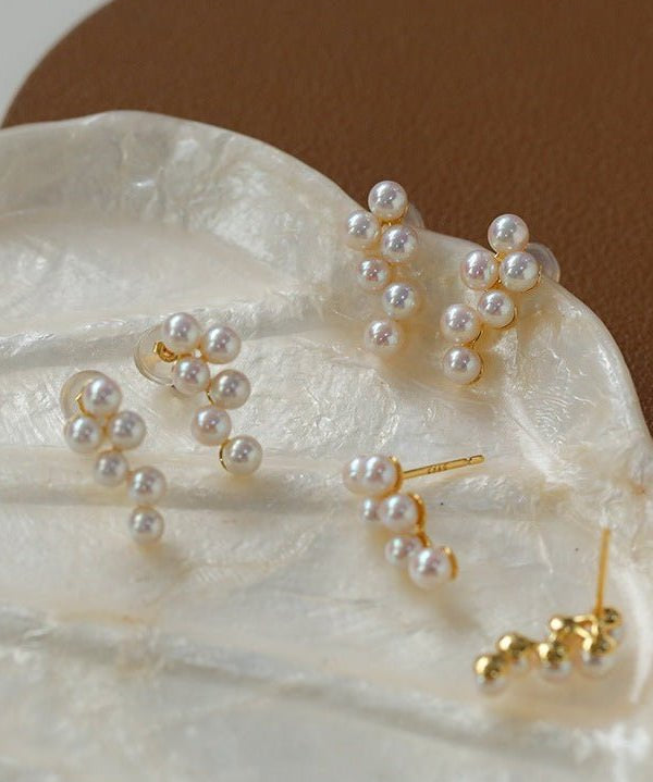 Grape Freshwater Pearl Stud Earrings - floysun