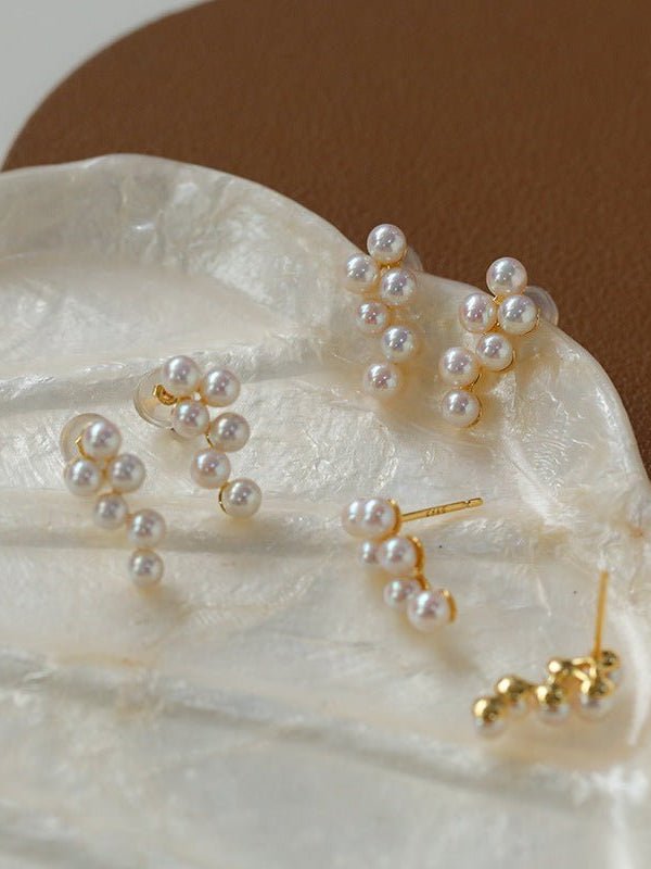 Grape Freshwater Pearl Stud Earrings - floysun