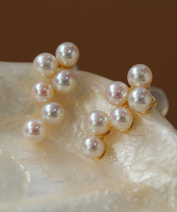 Grape Freshwater Pearl Stud Earrings - floysun