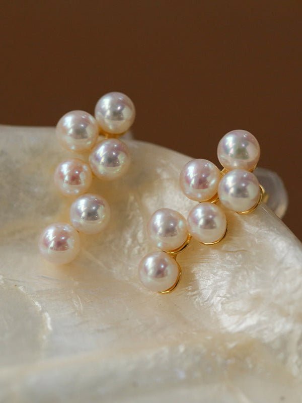 Grape Freshwater Pearl Stud Earrings - floysun