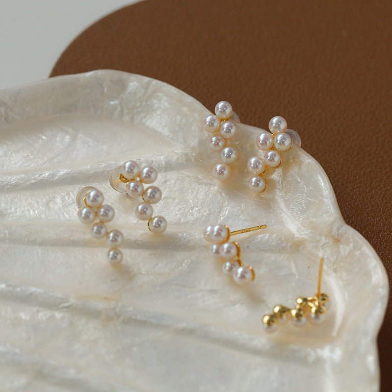 Grape Freshwater Pearl Stud Earrings - floysun