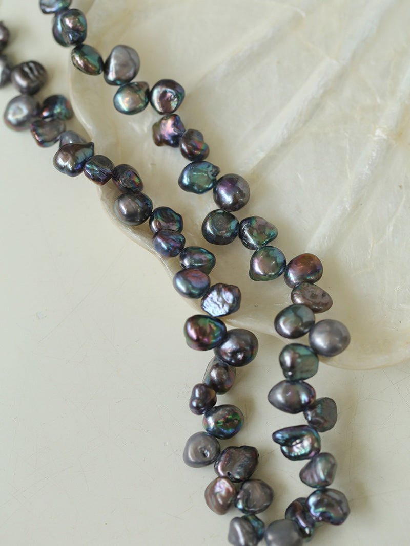 Gray Purple Fantasy Petals Freshwater Pearls Necklace - floysun