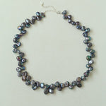 Gray Purple Fantasy Petals Freshwater Pearls Necklace - floysun