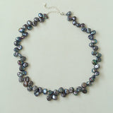 Gray Purple Fantasy Petals Freshwater Pearls Necklace - floysun