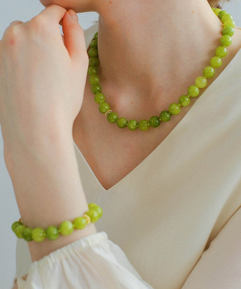 Green Grape Stone Beaded Bracelet - floysun