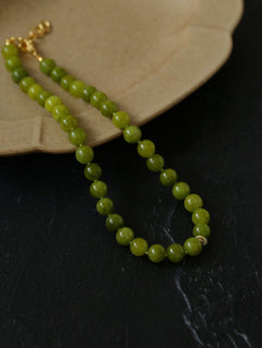 Green Grape Stone Beaded Necklace - floysun