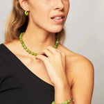 Green Grape Stone Beaded Necklace - floysun