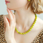 Green Grape Stone Beaded Necklace - floysun