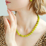 Green Grape Stone Beaded Necklace - floysun