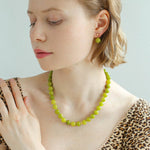 Green Grape Stone Beaded Necklace - floysun