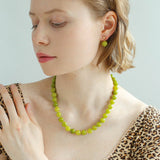 Green Grape Stone Beaded Necklace - floysun