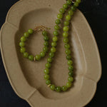 Green Grape Stone Beaded Necklace - floysun