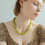 Green Grape Stone Drop Earrings - floysun