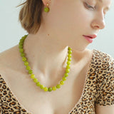 Green Grape Stone Drop Earrings - floysun