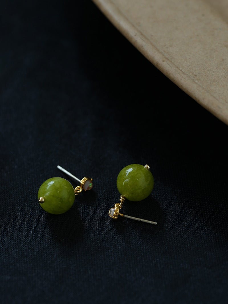 Green Grape Stone Drop Earrings - floysun